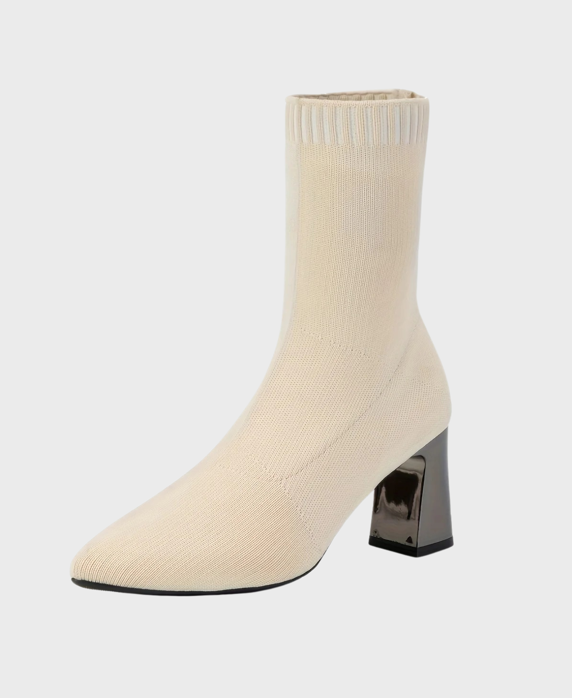 Women's Stretch Sock Ankle Boots with Block Heel