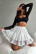 Women's Jacquard Tiered Mini Skirt