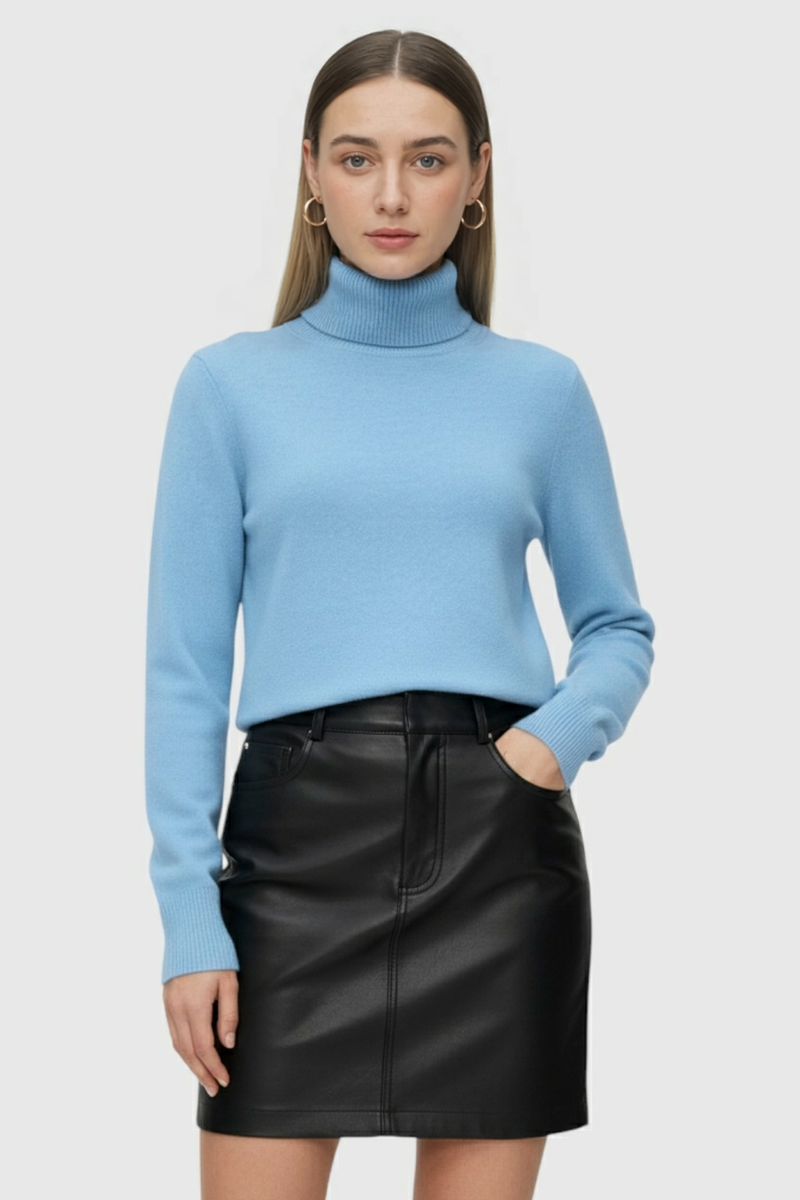 Women's Thermal Turtleneck Sweater Fitted Long Sleeve Cozy Layering