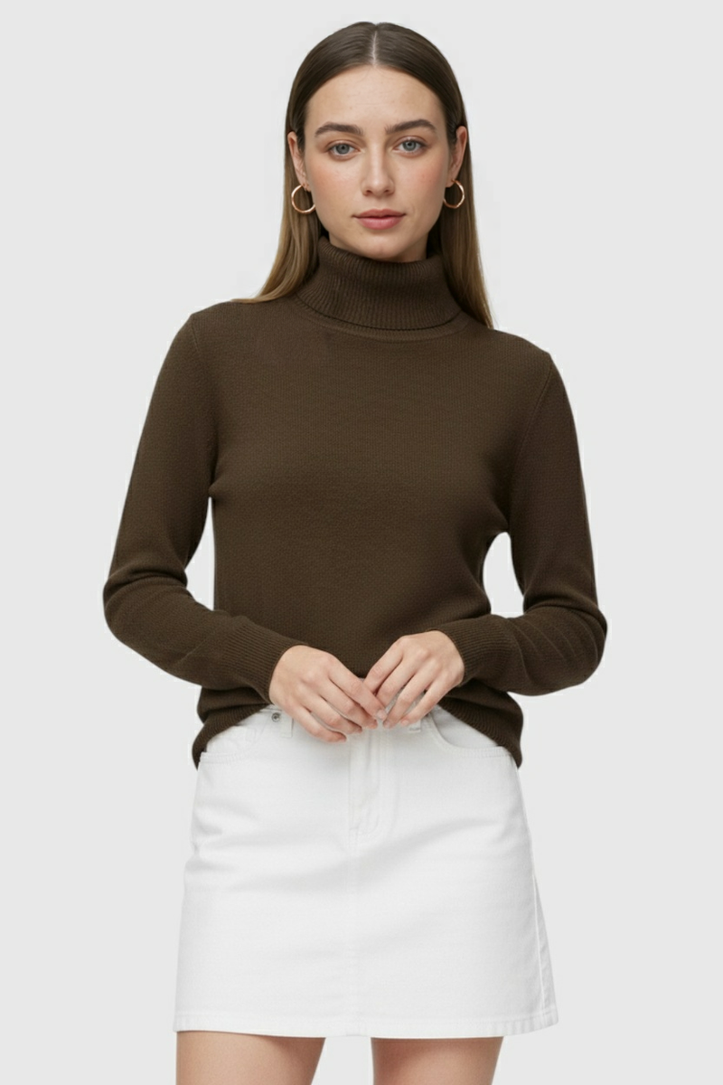 Women's Thermal Turtleneck Sweater Fleece Lined Long Sleeve Cozy Layering