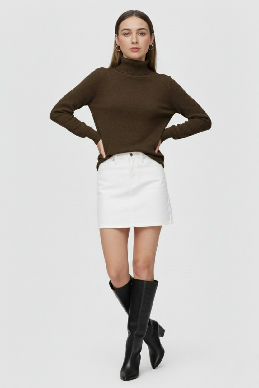 Women's Thermal Turtleneck Sweater Fleece Lined Long Sleeve Cozy Layering