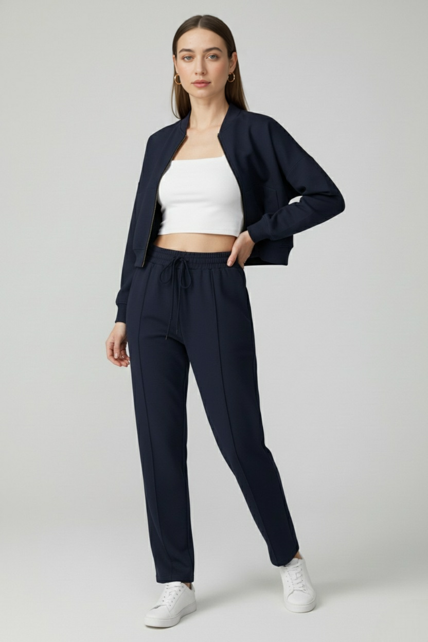 Women's Casual Sweatshirt and Trouser Set Relaxed Fit Long Sleeve Comfortable Everyday Wear