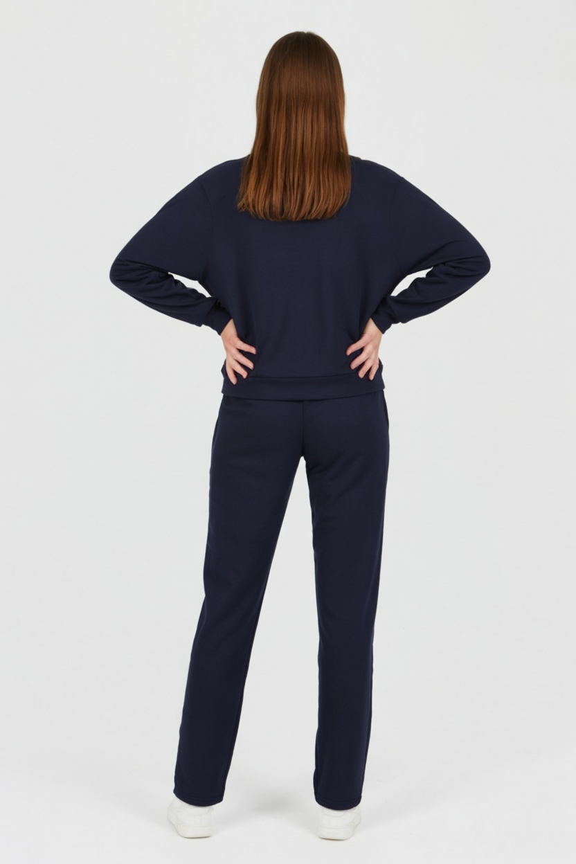 Women's Casual Sweatshirt and Trouser Set Relaxed Fit Long Sleeve Comfortable Everyday Wear
