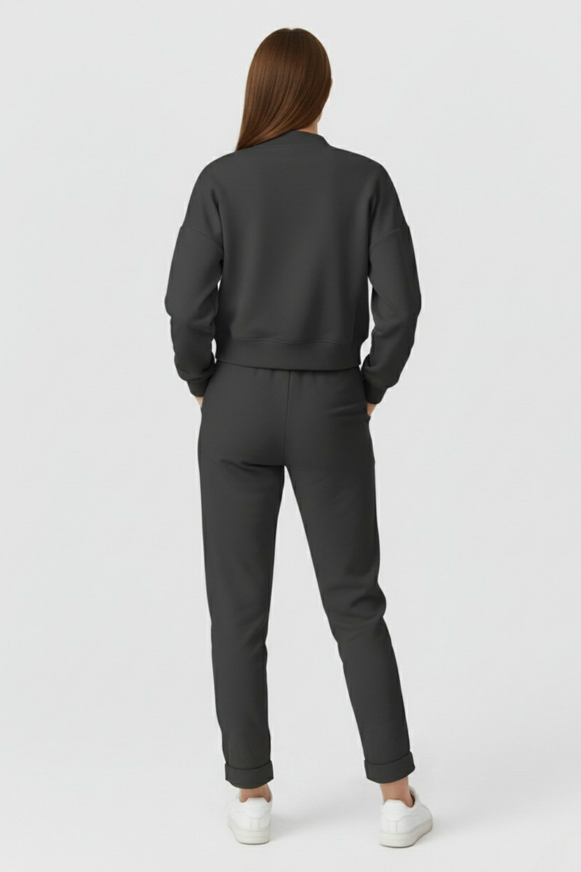 Women's Casual Sweatshirt and Trouser Set Relaxed Fit Long Sleeve Everyday Wear