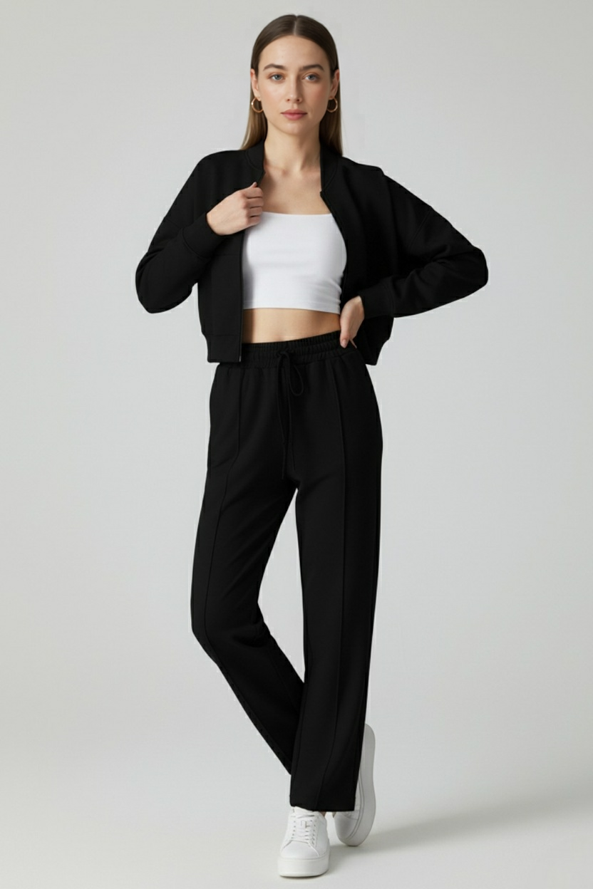 Women's Casual Sweatshirt and Trouser Set Relaxed Fit Long Sleeve Comfortable Everyday Wear