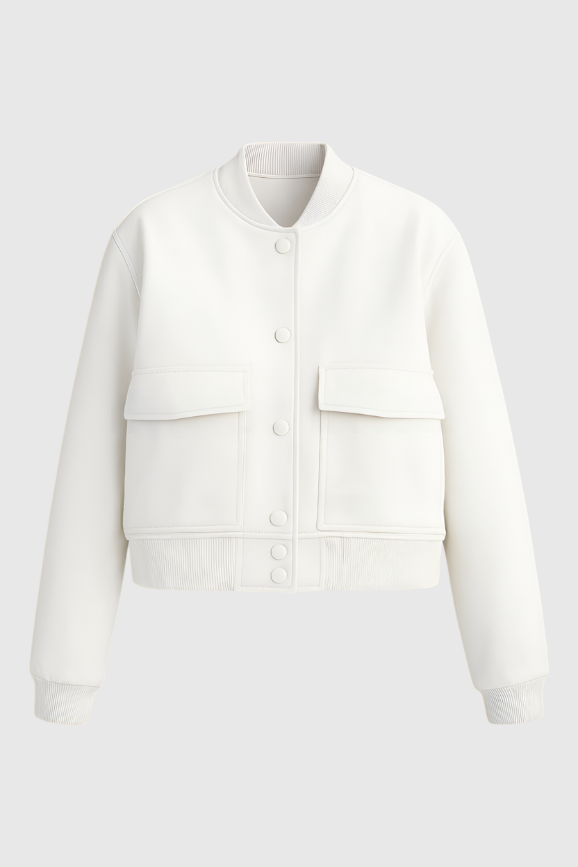 Women's Casual Bomber Jacket Lightweight Zip-Up Relaxed Fit Everyday Wear