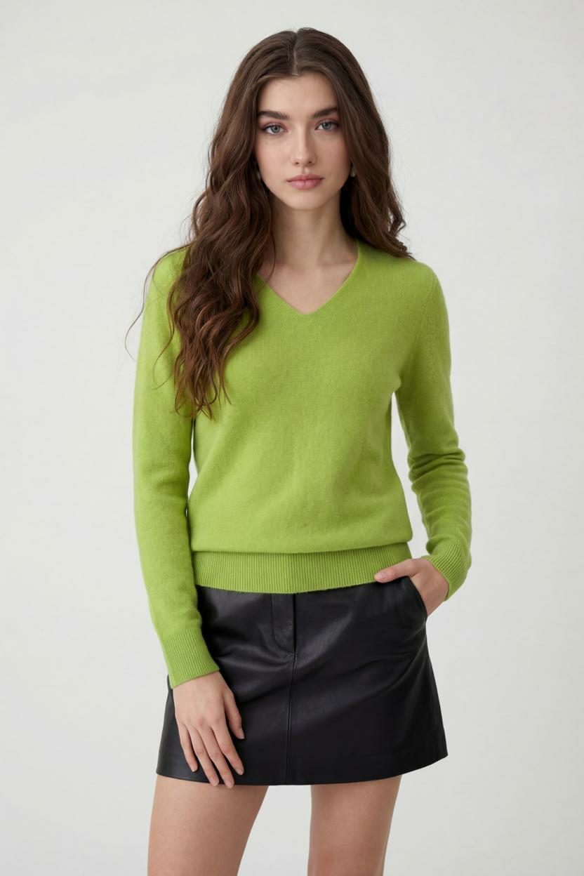 Women's V-Neck Sweater Lightweight Relaxed Fit Casual Everyday Styling