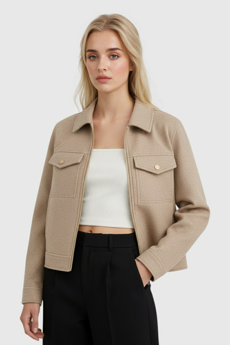 Women's Soft Zip Jacket Relaxed Fit Long Sleeve Casual Layering