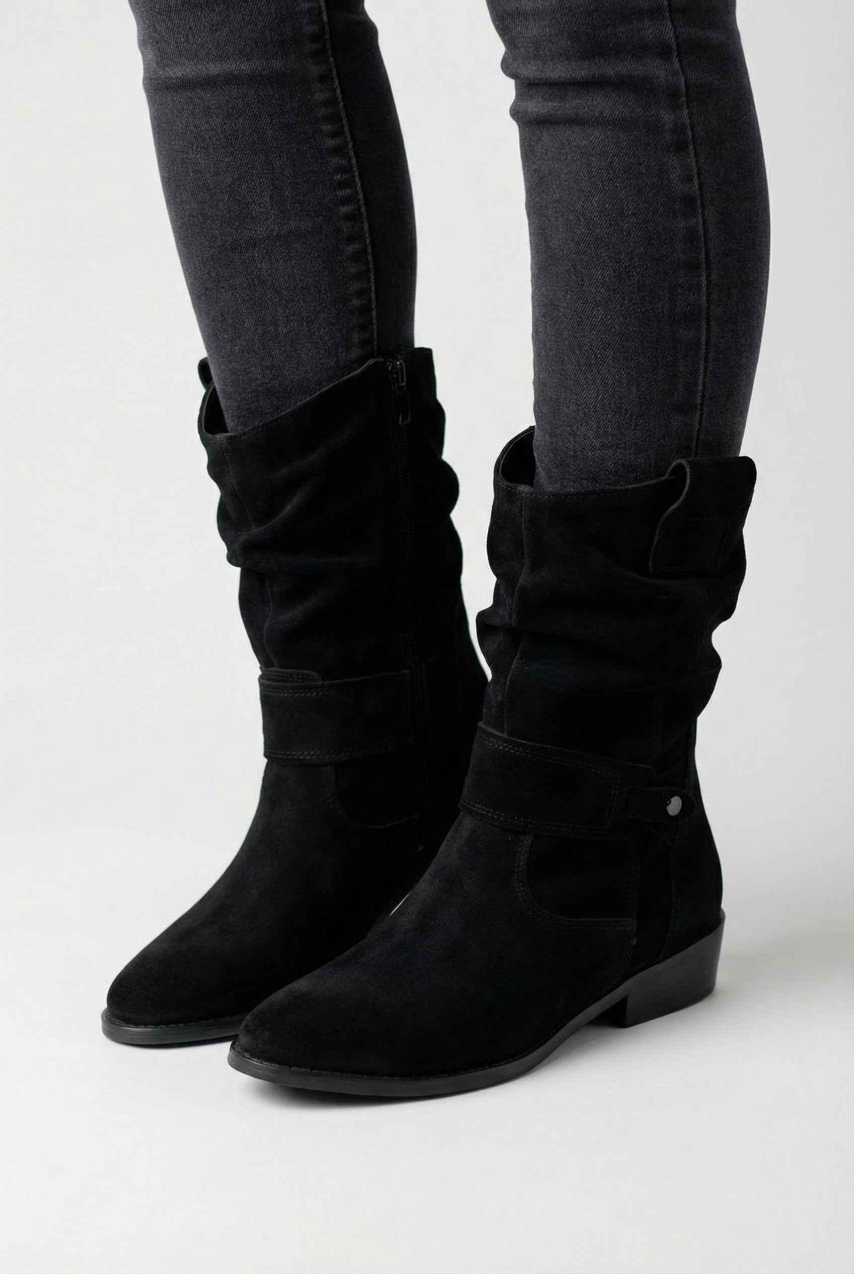Women's Retro Ankle Boots Classic Block Heel Side Zip Stylish Everyday
