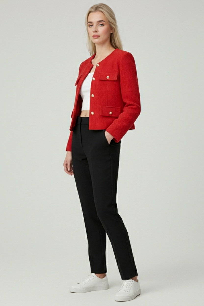 Women's Quilted Short Jacket Stylish Warm Winter Layering Casual