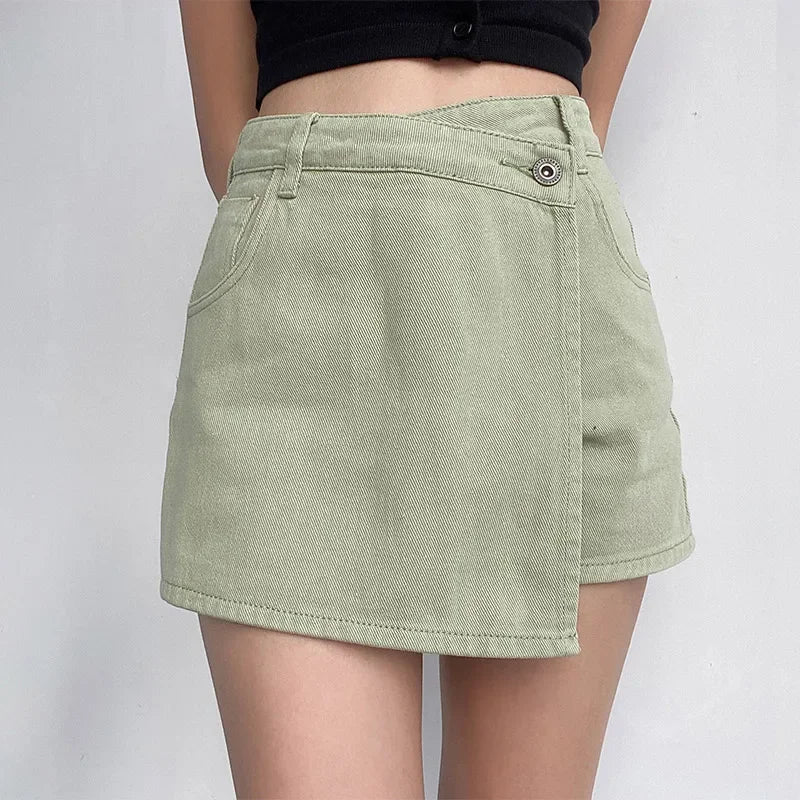 Women's Classic High-Waisted Denim Mini Skirt