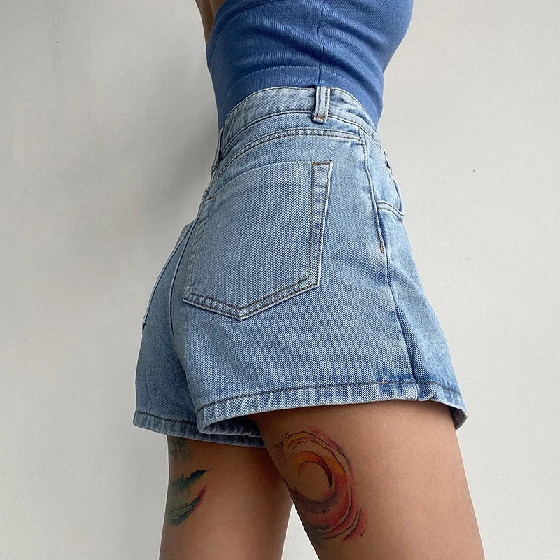 Women's Classic High-Waisted Denim Mini Skirt