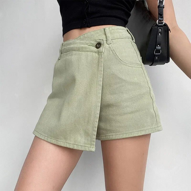 Women's Classic High-Waisted Denim Mini Skirt