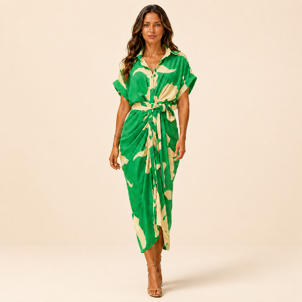 Serena - Woman's Belted Maxi Dress