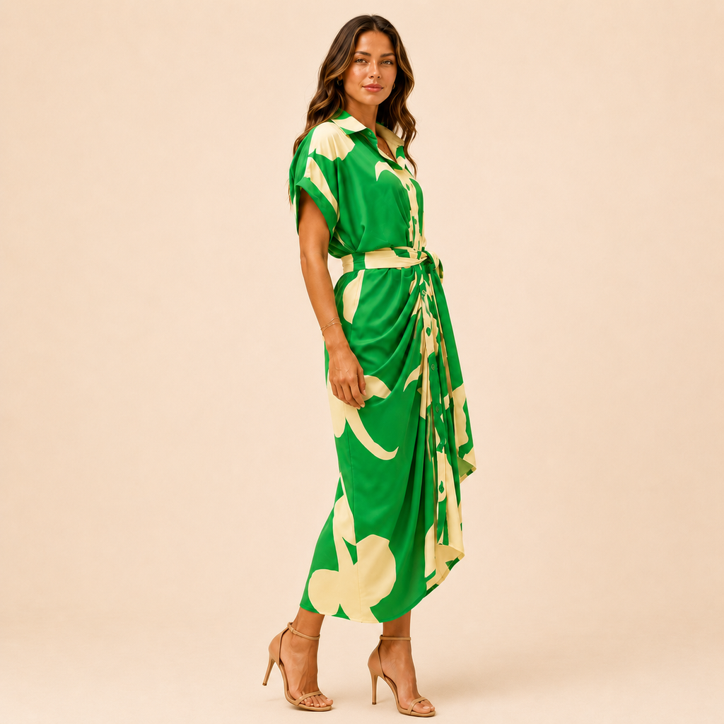Serena - Woman's Belted Maxi Dress
