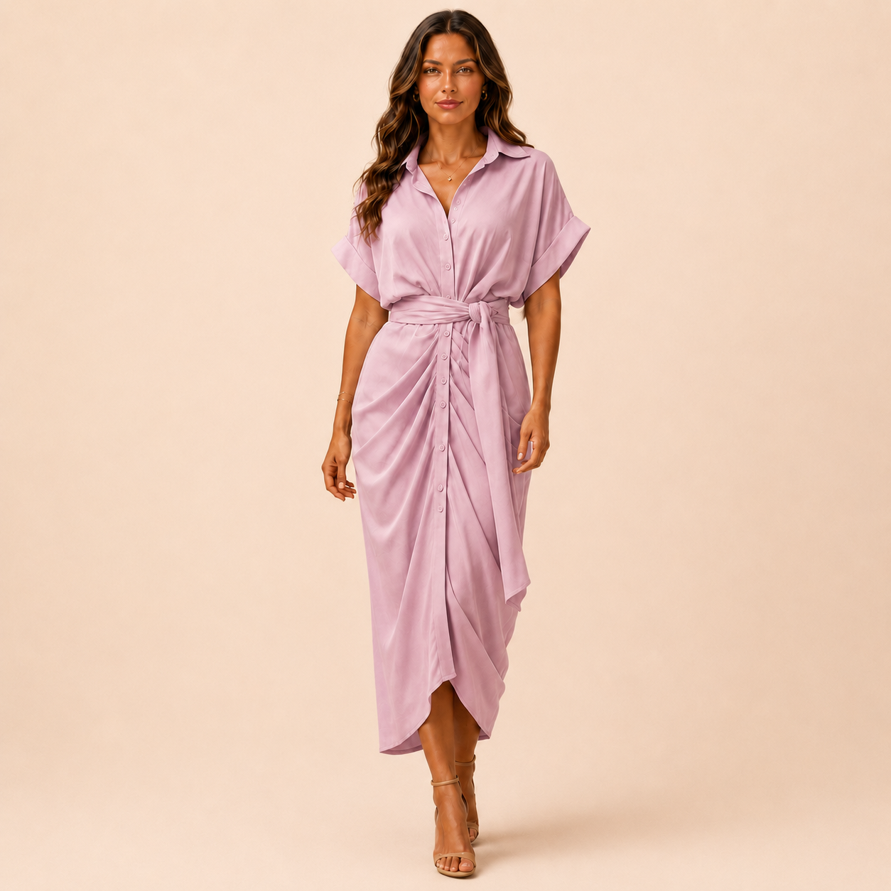Serena - Woman's Belted Maxi Dress