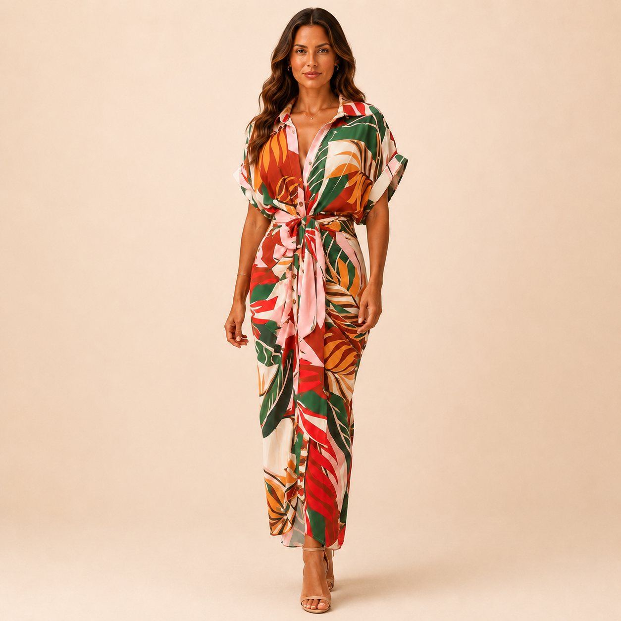 Serena - Woman's Belted Maxi Dress