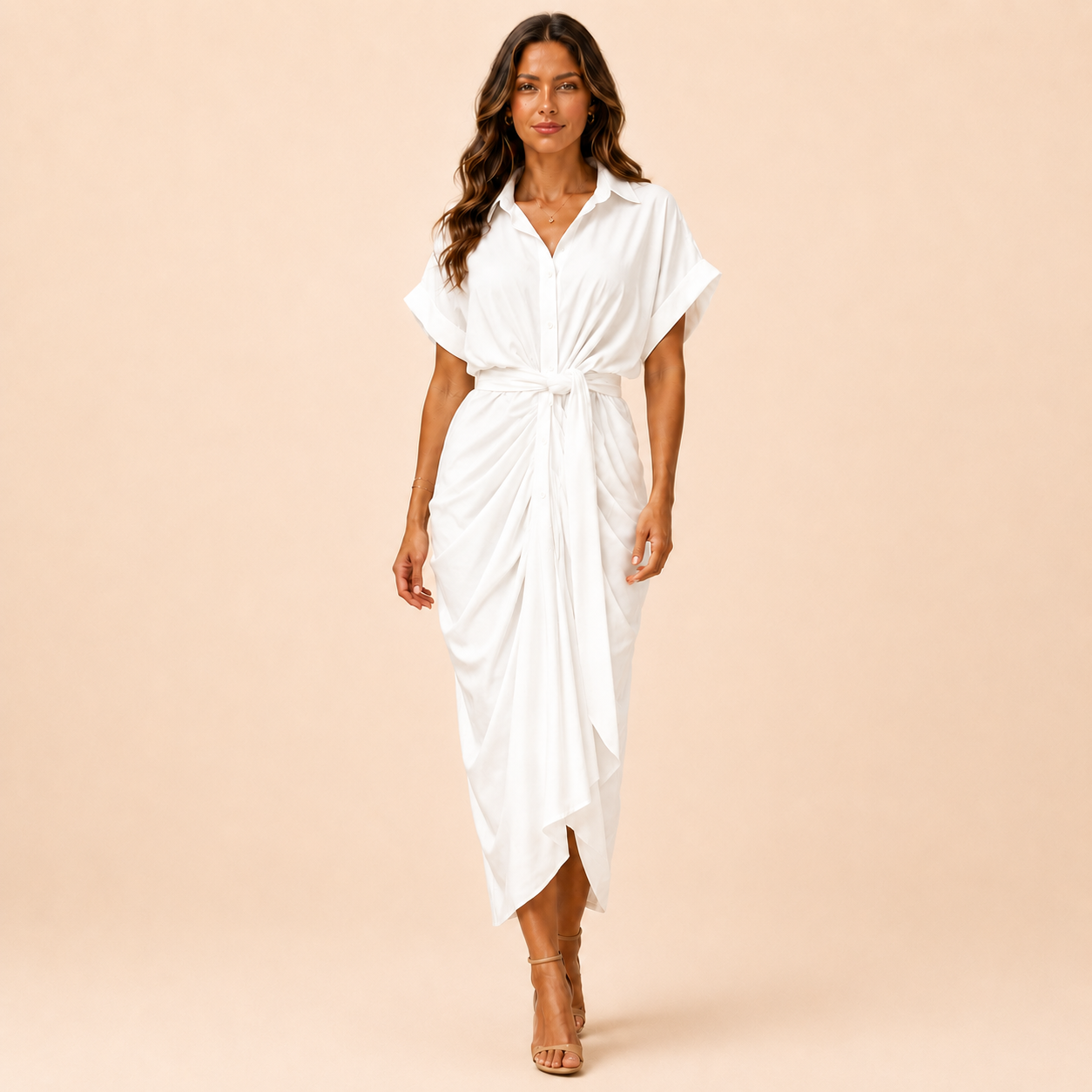 Serena - Woman's Belted Maxi Dress