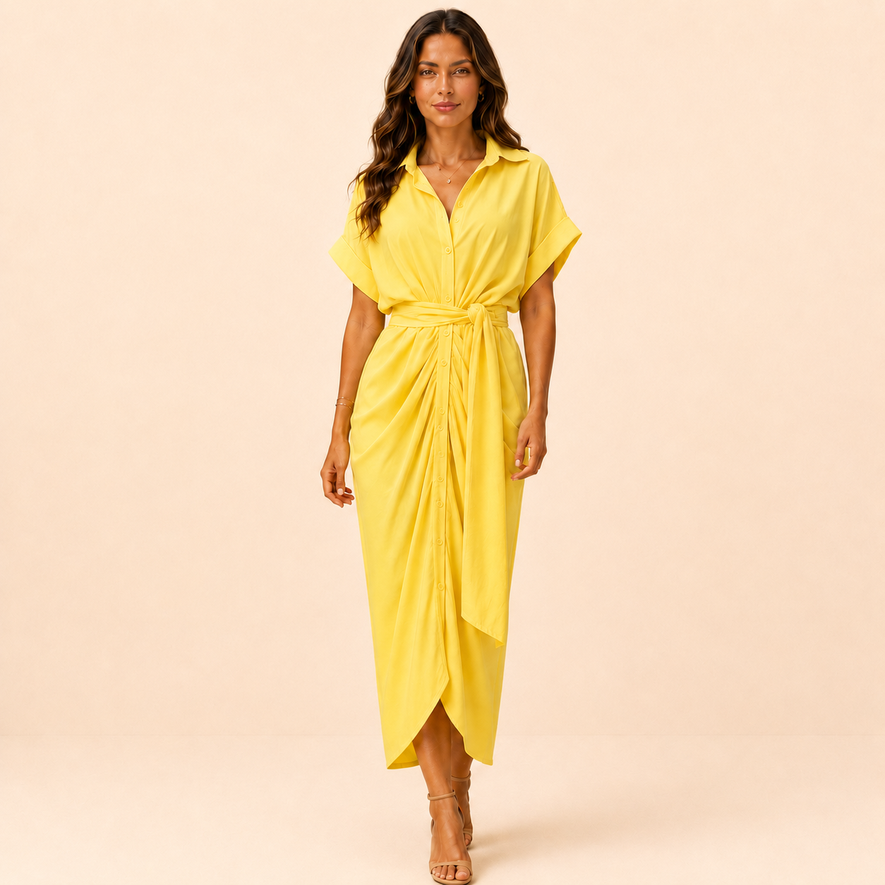 Serena - Woman's Belted Maxi Dress