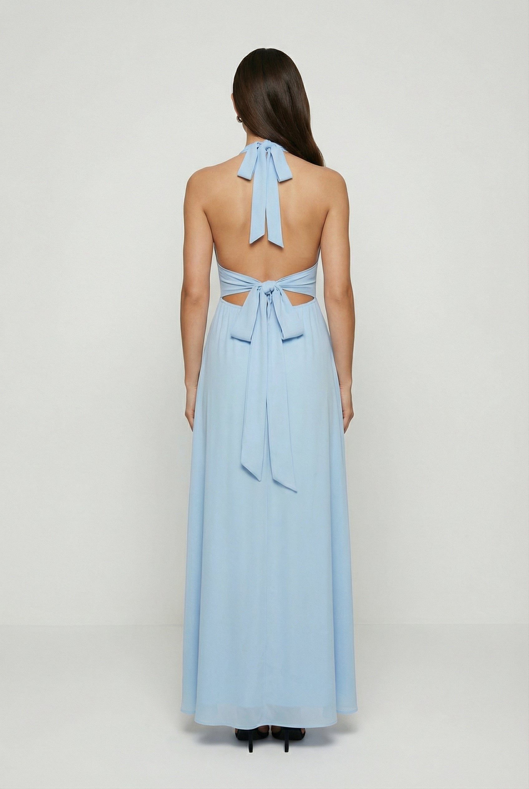 Women's Backless Maxi Dress Elegant Flowing Summer Style Casual Occasion