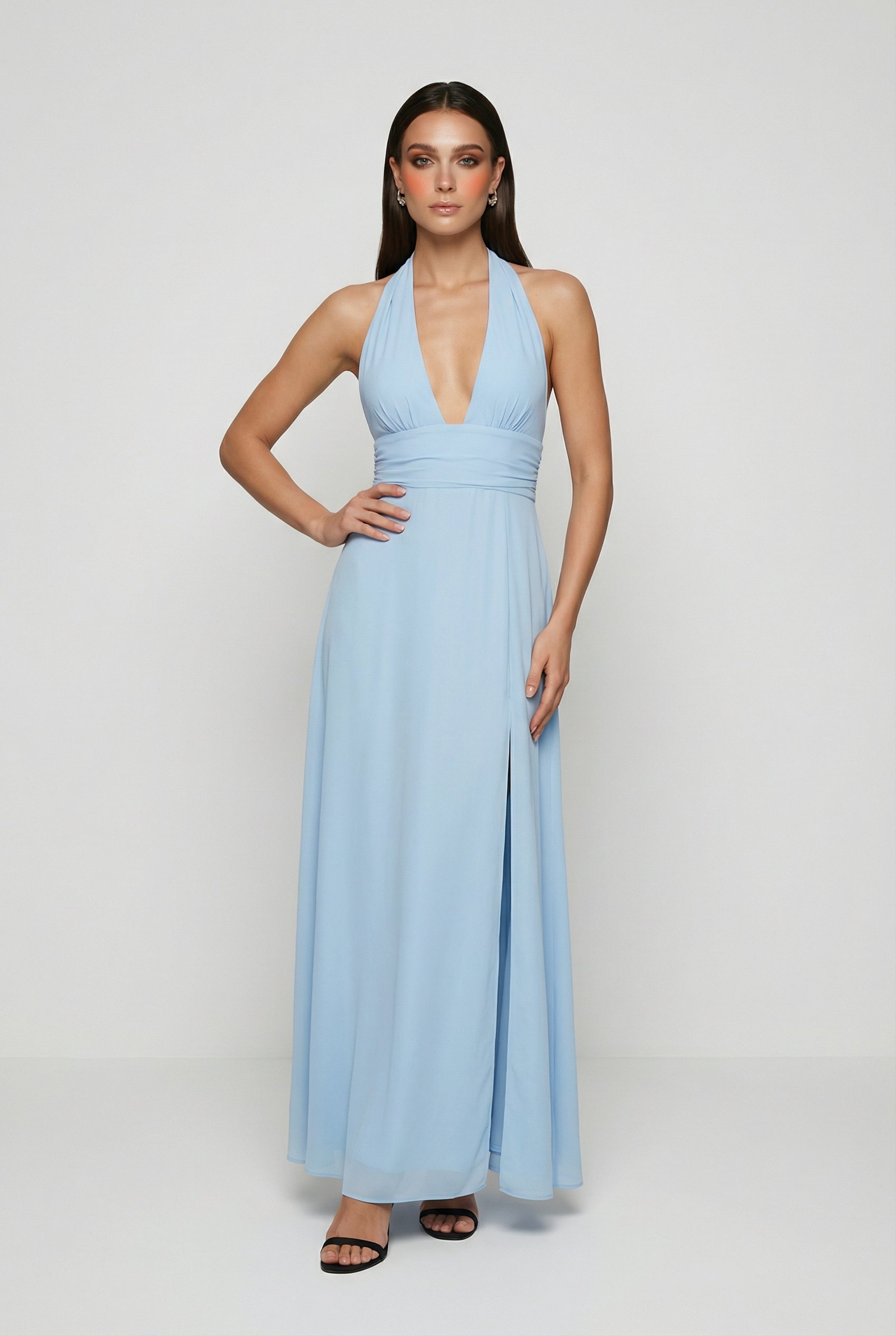 Women's Backless Maxi Dress Elegant Flowing Summer Style Casual Occasion
