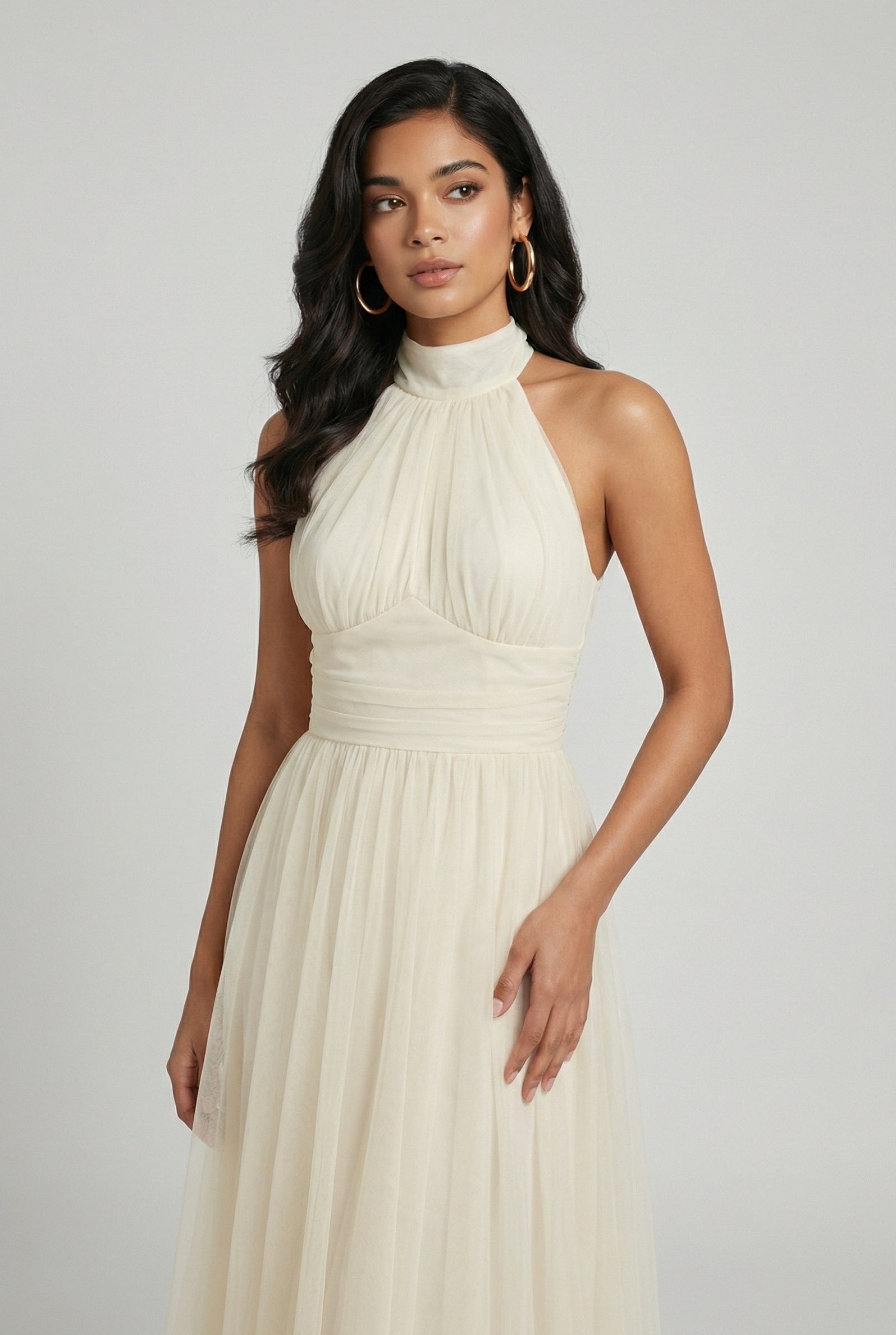 Women's Ribbed Knitted Midi Dress High Neck Stylish Soft Everyday Wear