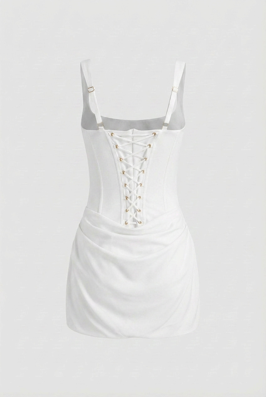 Women's Mini Dress Draped Design Elegant Styling Summer Occasion