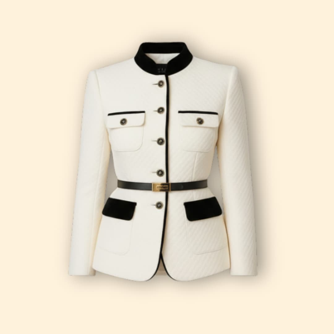 Women Blazer Belted Waist