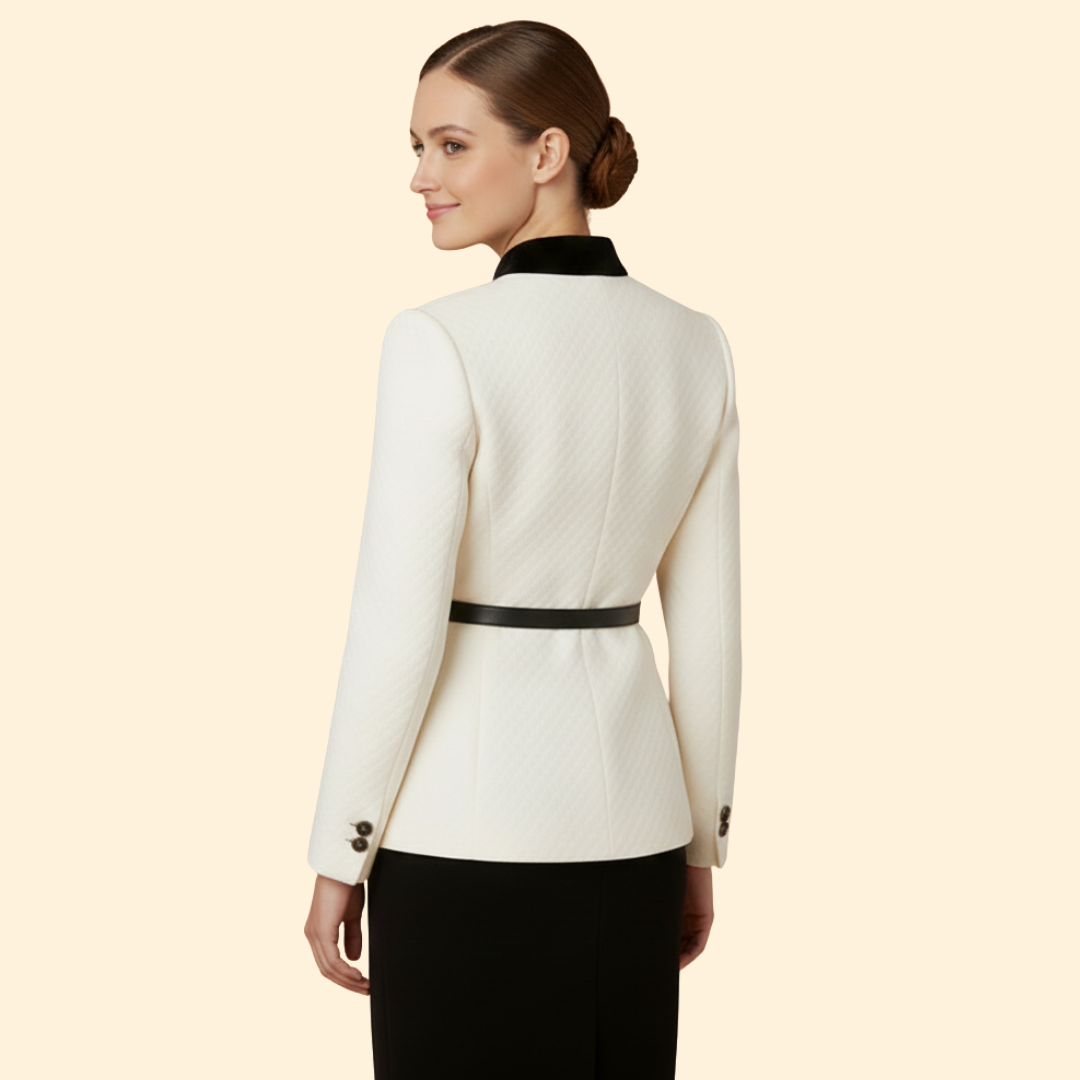 Women Blazer Belted Waist
