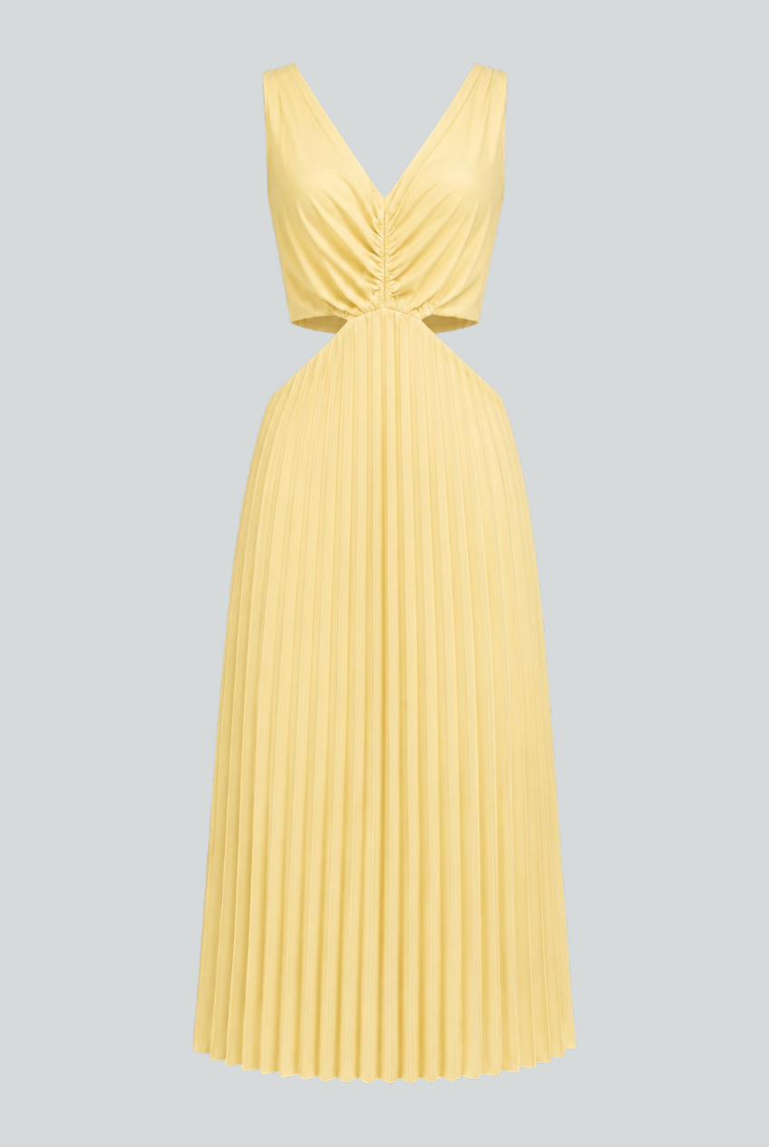 Women's Flowing Midi Dress Pleated Design Elegant Style for Warm Days