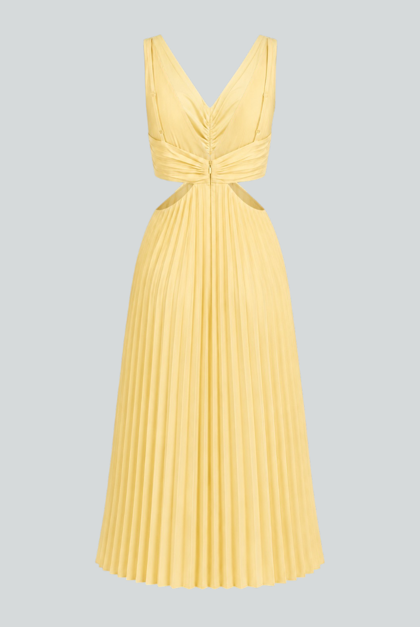 Women's Flowing Midi Dress Pleated Design Elegant Style for Warm Days