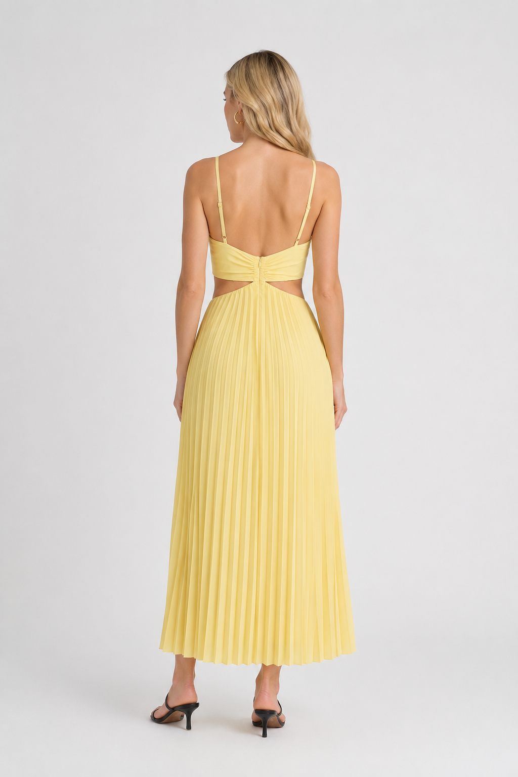 Women's Flowing Midi Dress Pleated Design Elegant Style for Warm Days