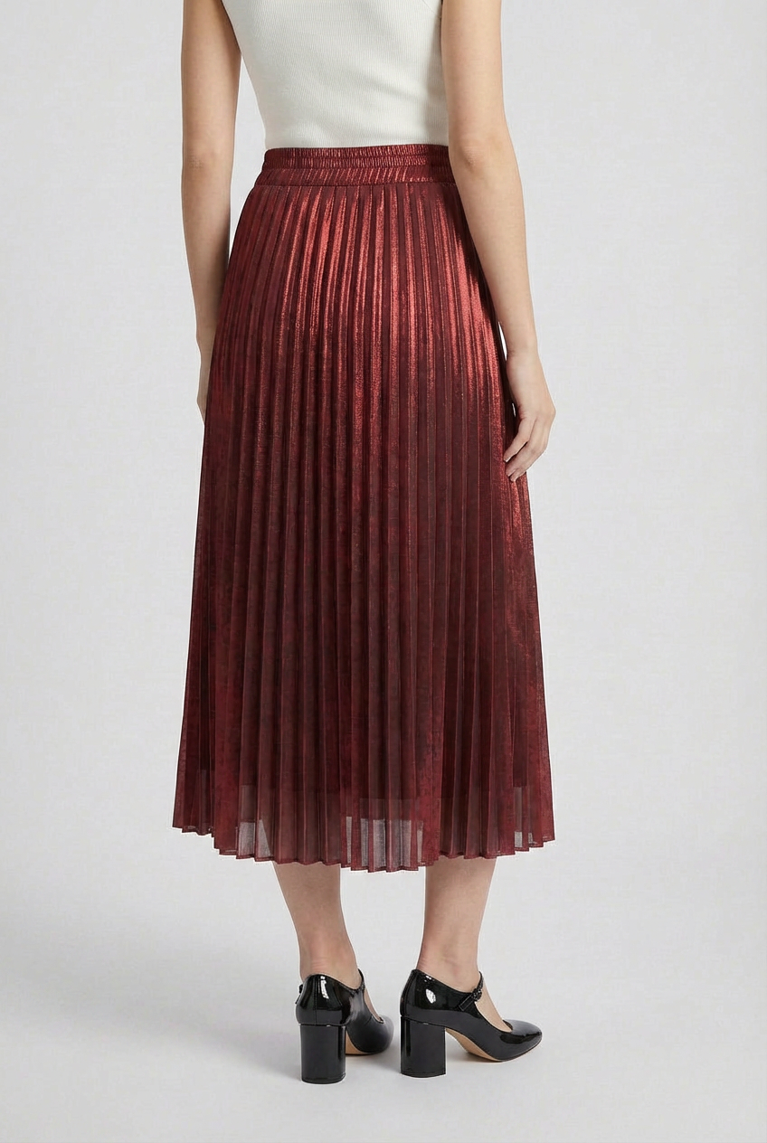 Women's Maxi Skirt Pleated High-Waisted Elegant Flowing Casual Wear