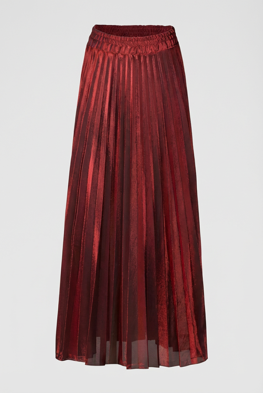 Women's Maxi Skirt Pleated High-Waisted Elegant Flowing Casual Wear