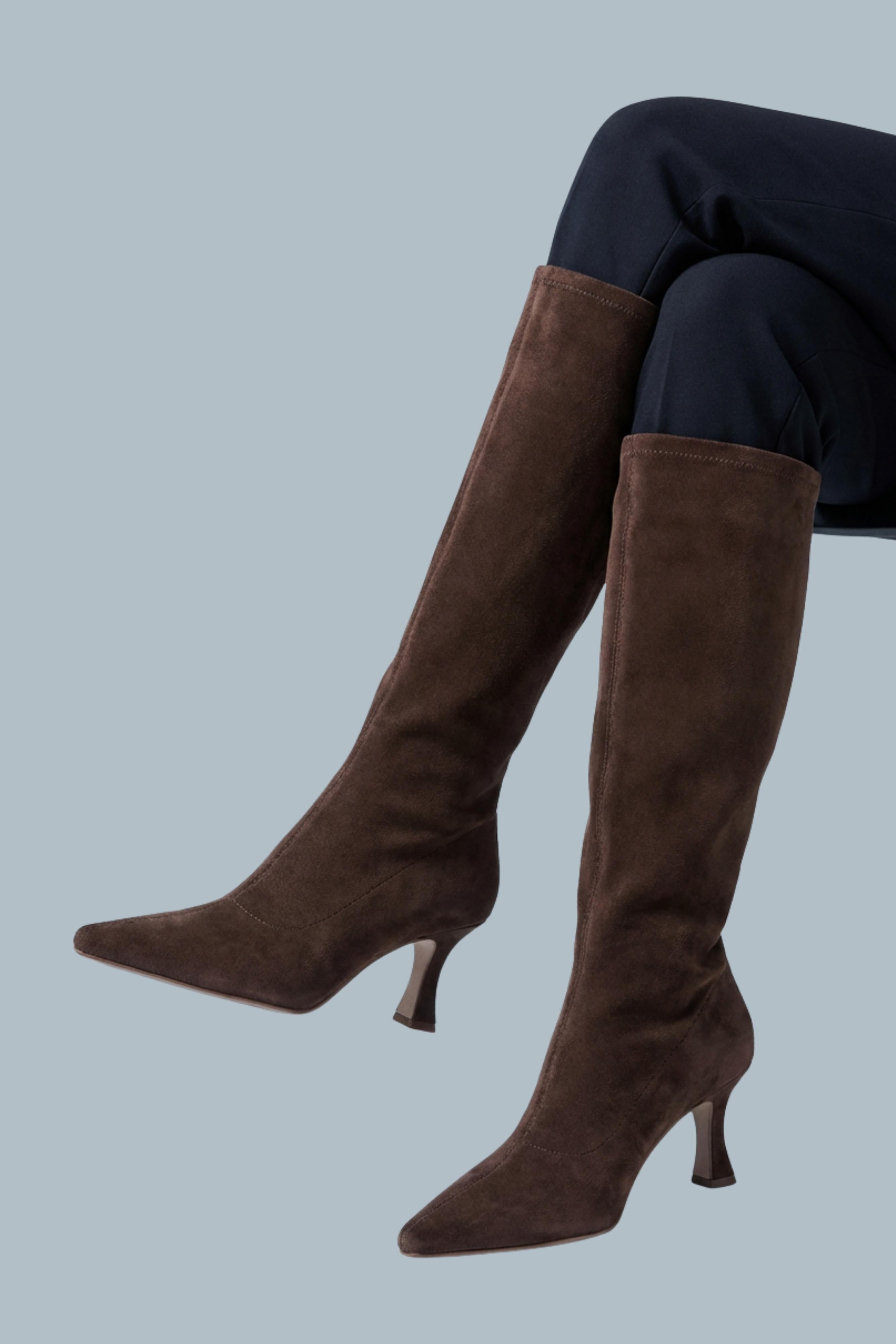 Women's Suede-Style Over-the-Knee Thigh-High Heeled Boots