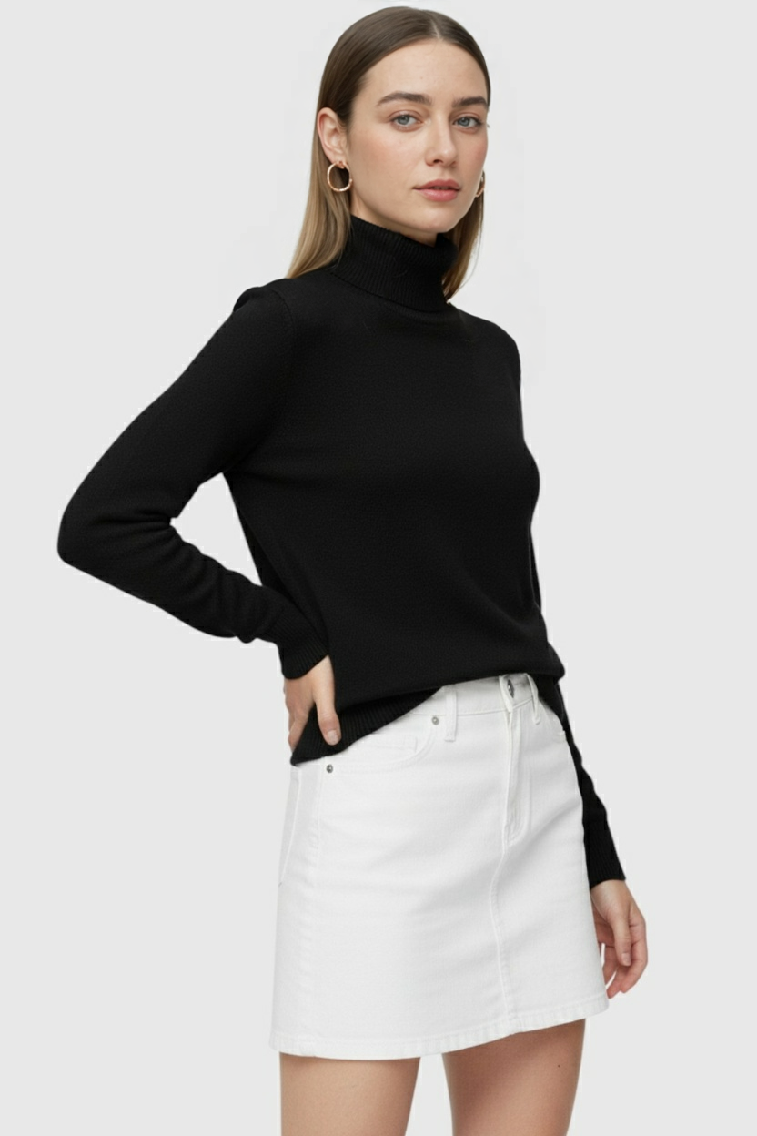Women's Thermal Turtleneck Long Sleeve Fitted Cozy Layering Casual