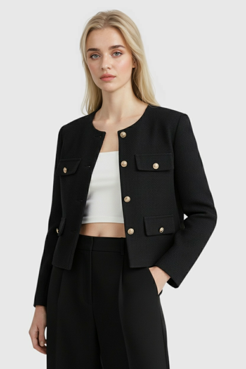 Women's Winter Short Jacket Zip Closure Stand Collar Casual Everyday Wear