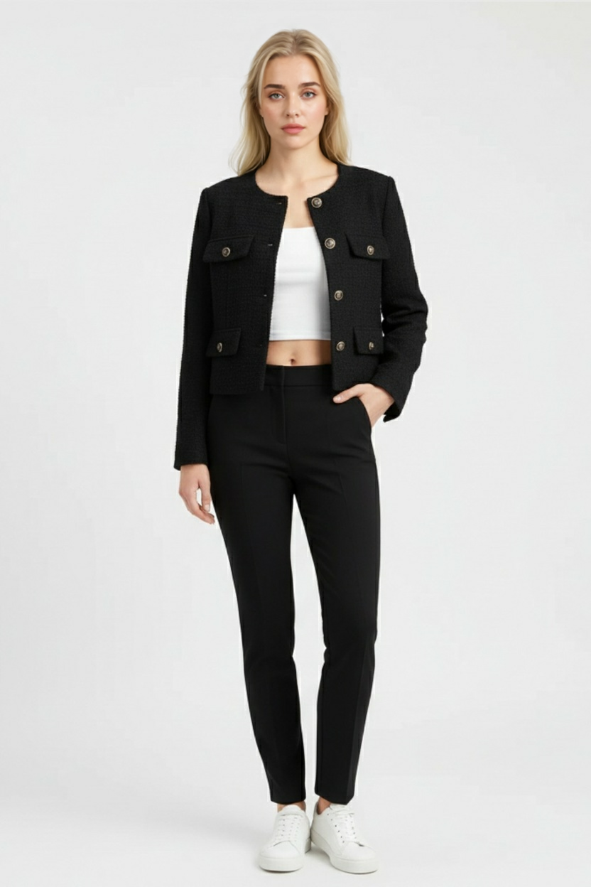 Women's Winter Short Jacket Zip Closure Stand Collar Casual Everyday Wear