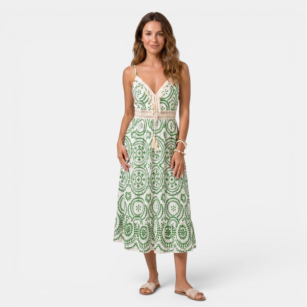 Women's Midi Dress Sleeveless V-Neck