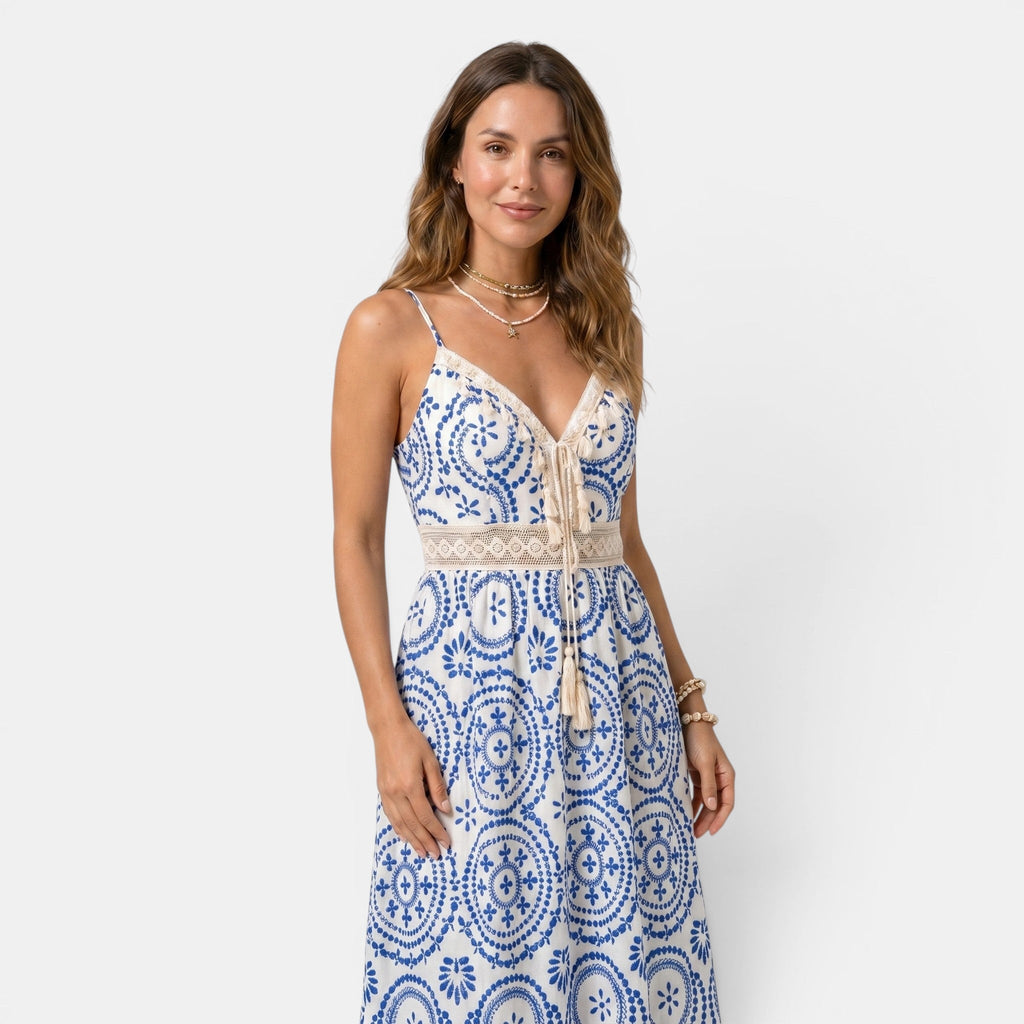 Women's Midi Dress Sleeveless V-Neck