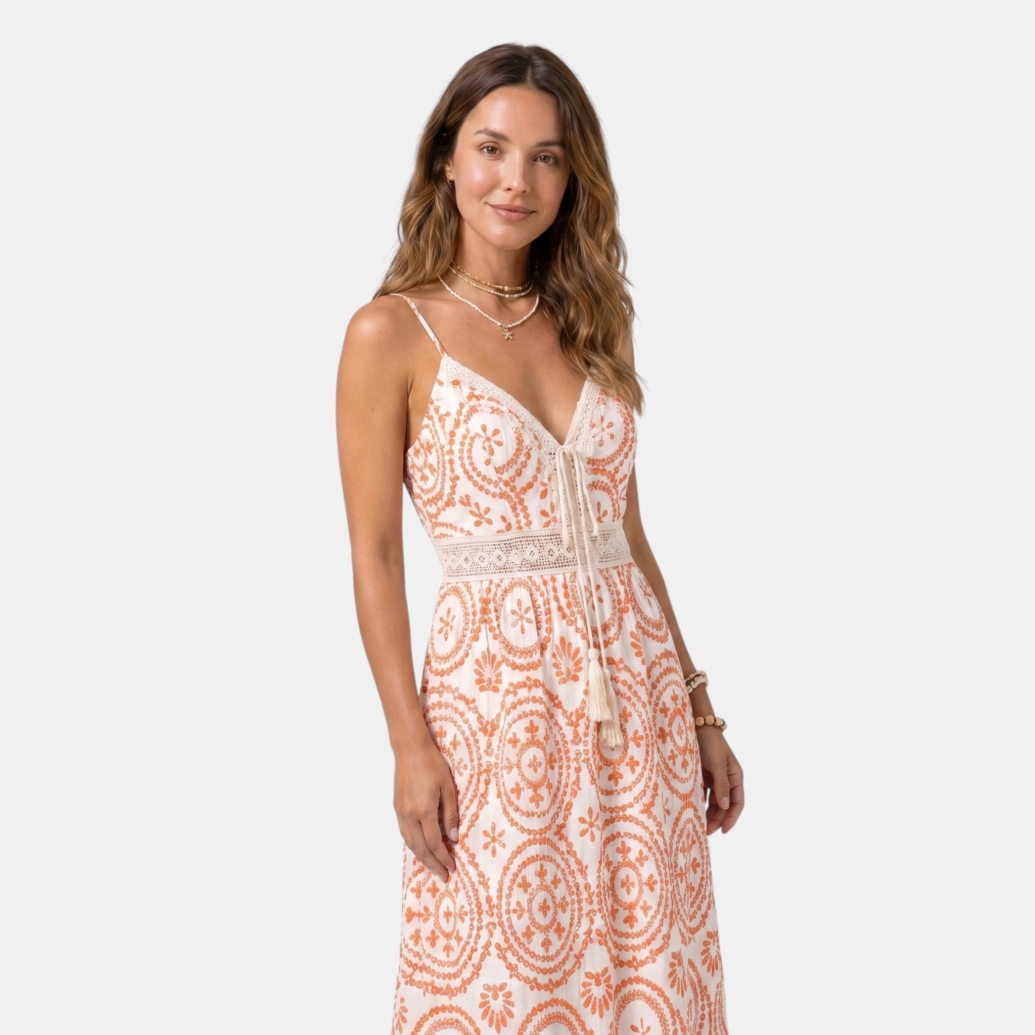 Women's Midi Dress Sleeveless V-Neck