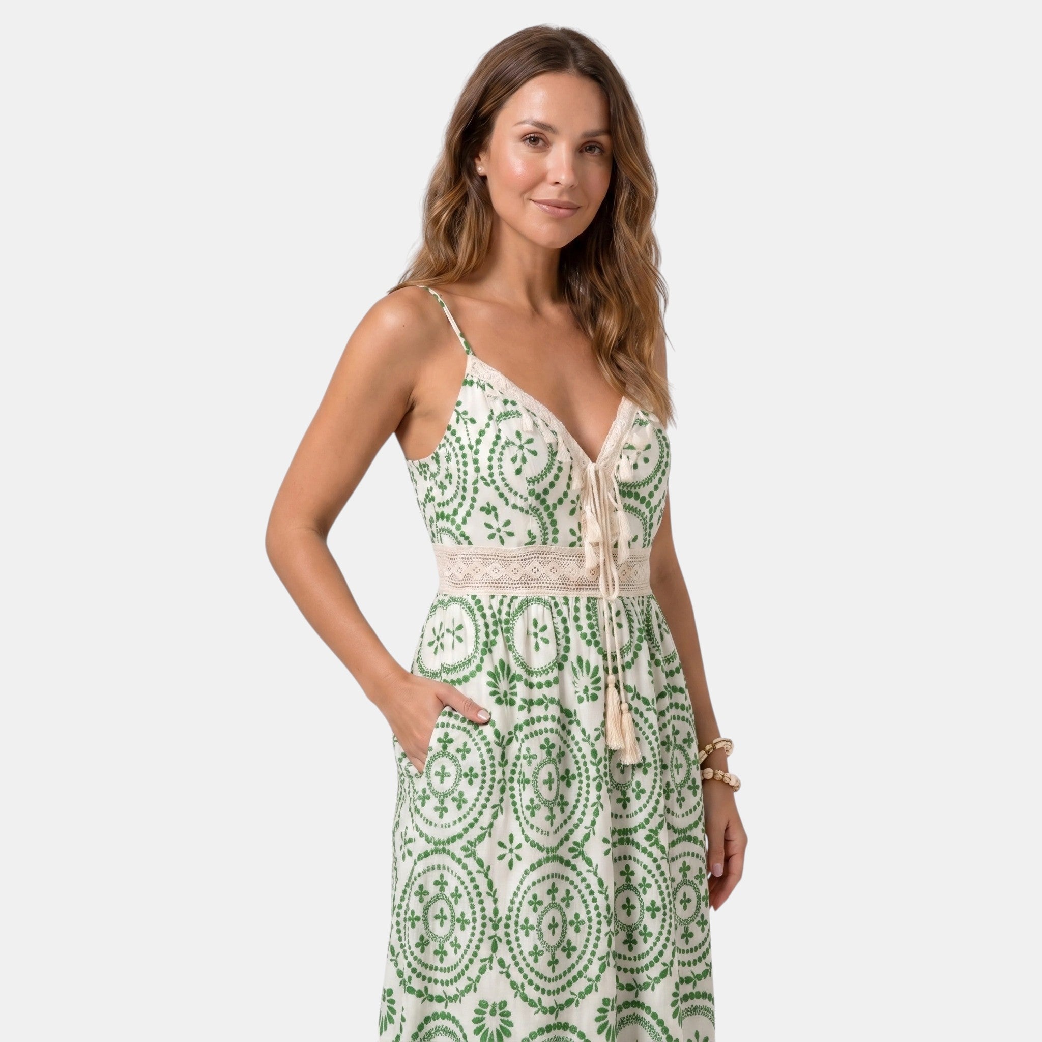 Women's Midi Dress Sleeveless V-Neck