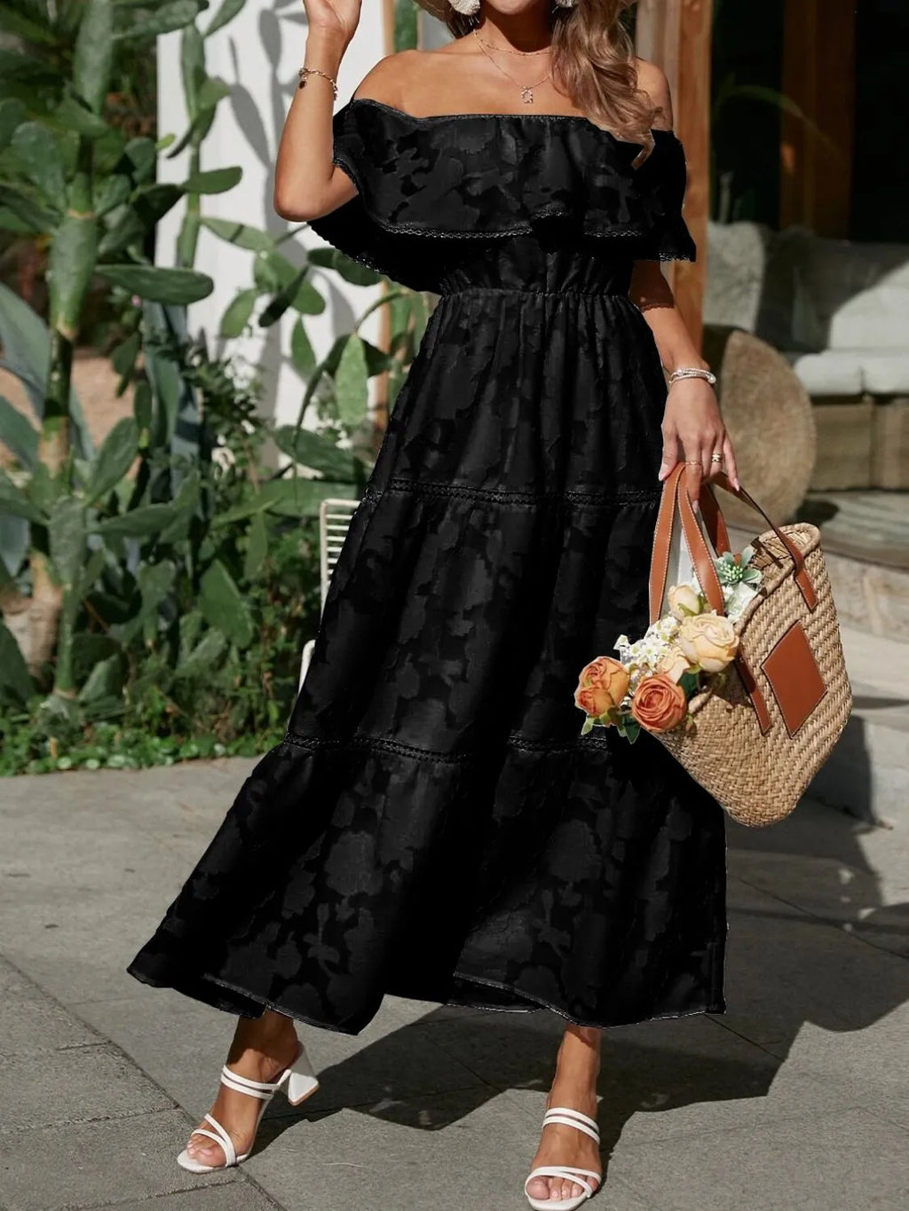 Women's Off Shoulder Maxi Dress