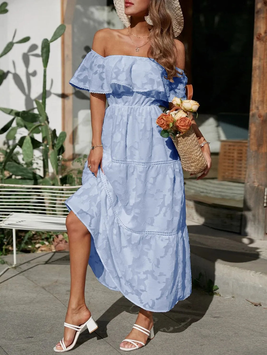 Women's Off Shoulder Maxi Dress