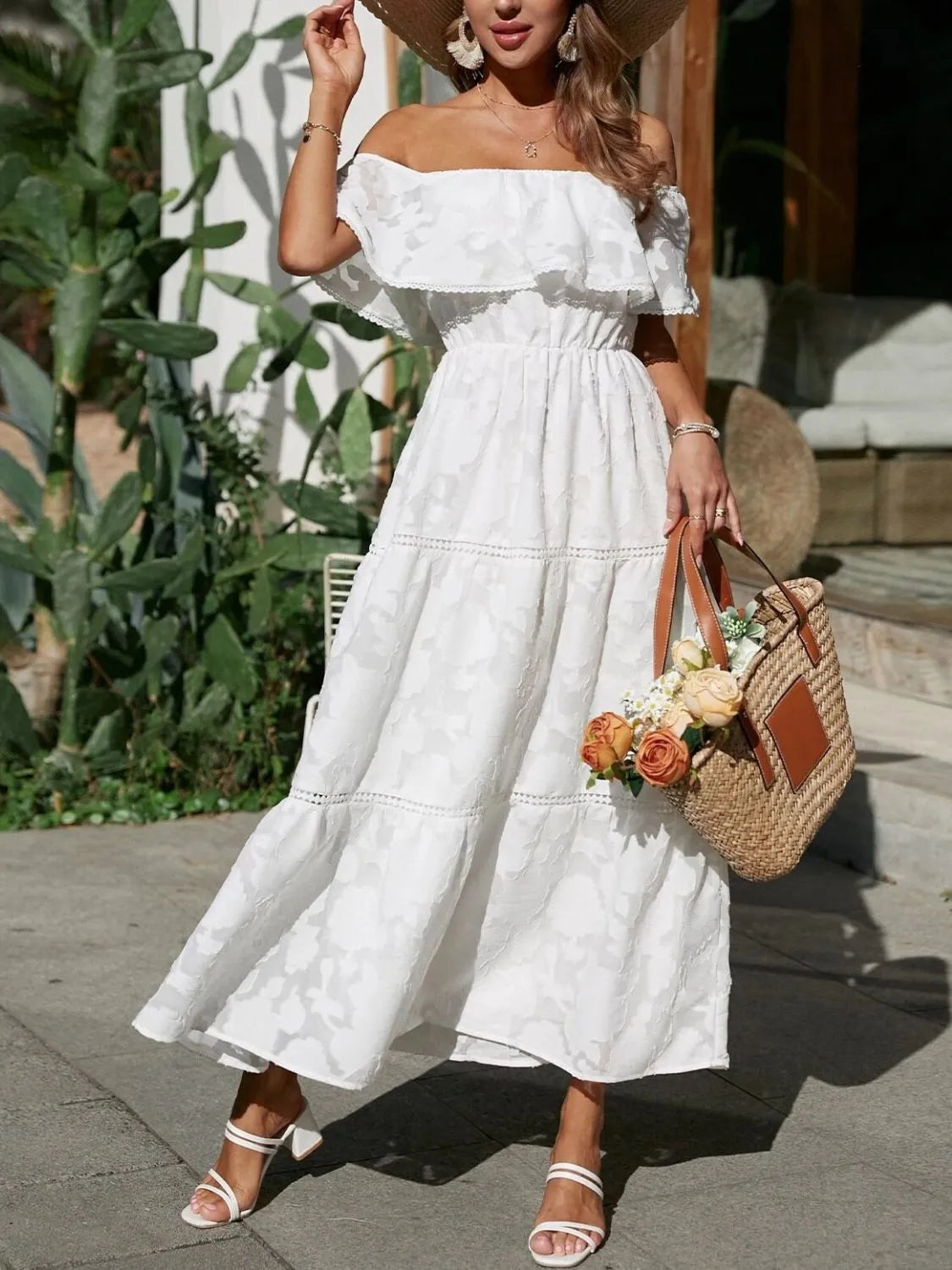 Women's Off Shoulder Maxi Dress