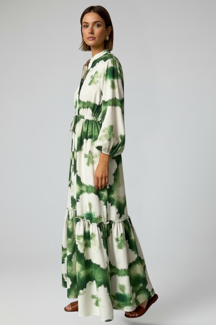 Women's V-Neck Long Sleeve Maxi Dress