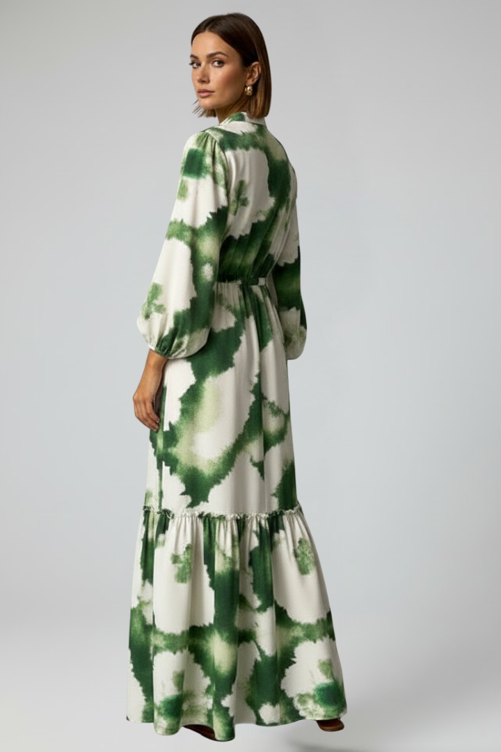 Women's V-Neck Long Sleeve Maxi Dress
