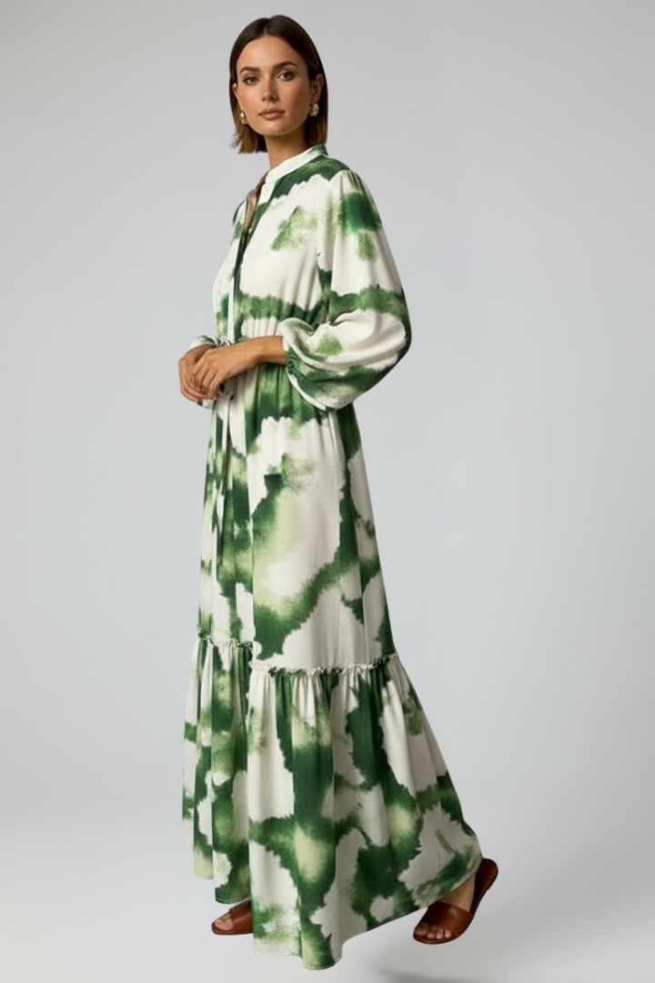 Women's V-Neck Long Sleeve Maxi Dress