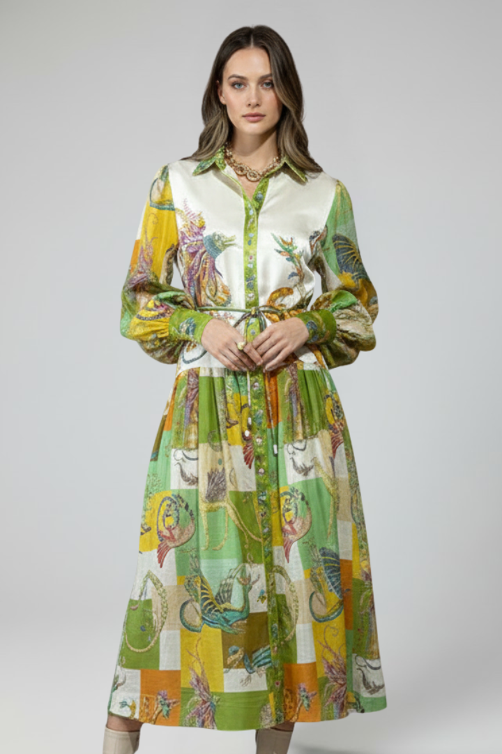 Women's V-Neck Long Sleeve Maxi Dress