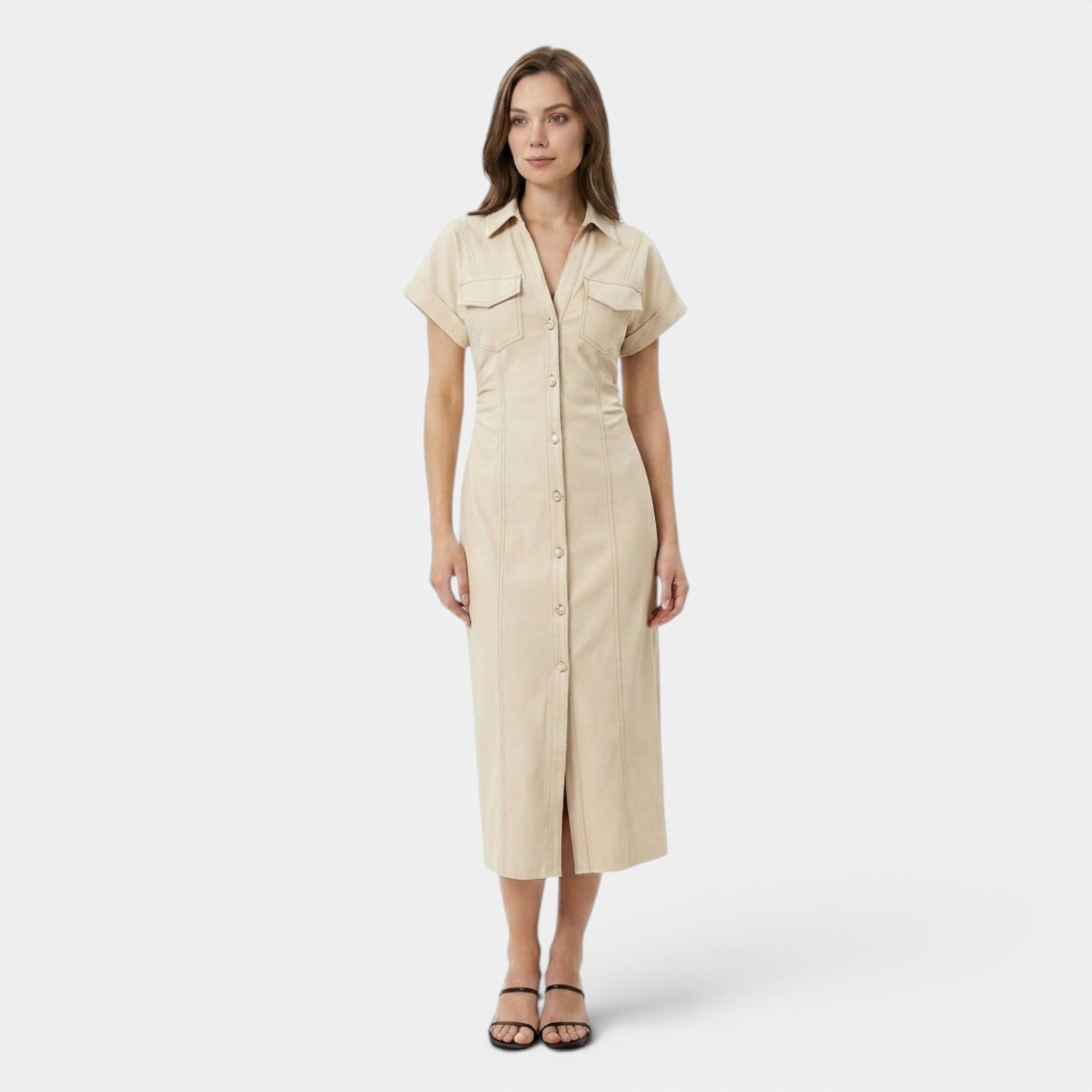 Women’s Denim Midi Dress Cotton Comfort Slim Fit